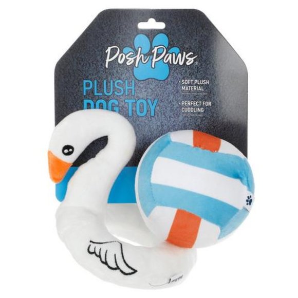 Posh Paws 2 Pack Plush Swan and Ball Squeaker Dog ToysNWT! 💥 HP💥 - Picture 1 of 11
